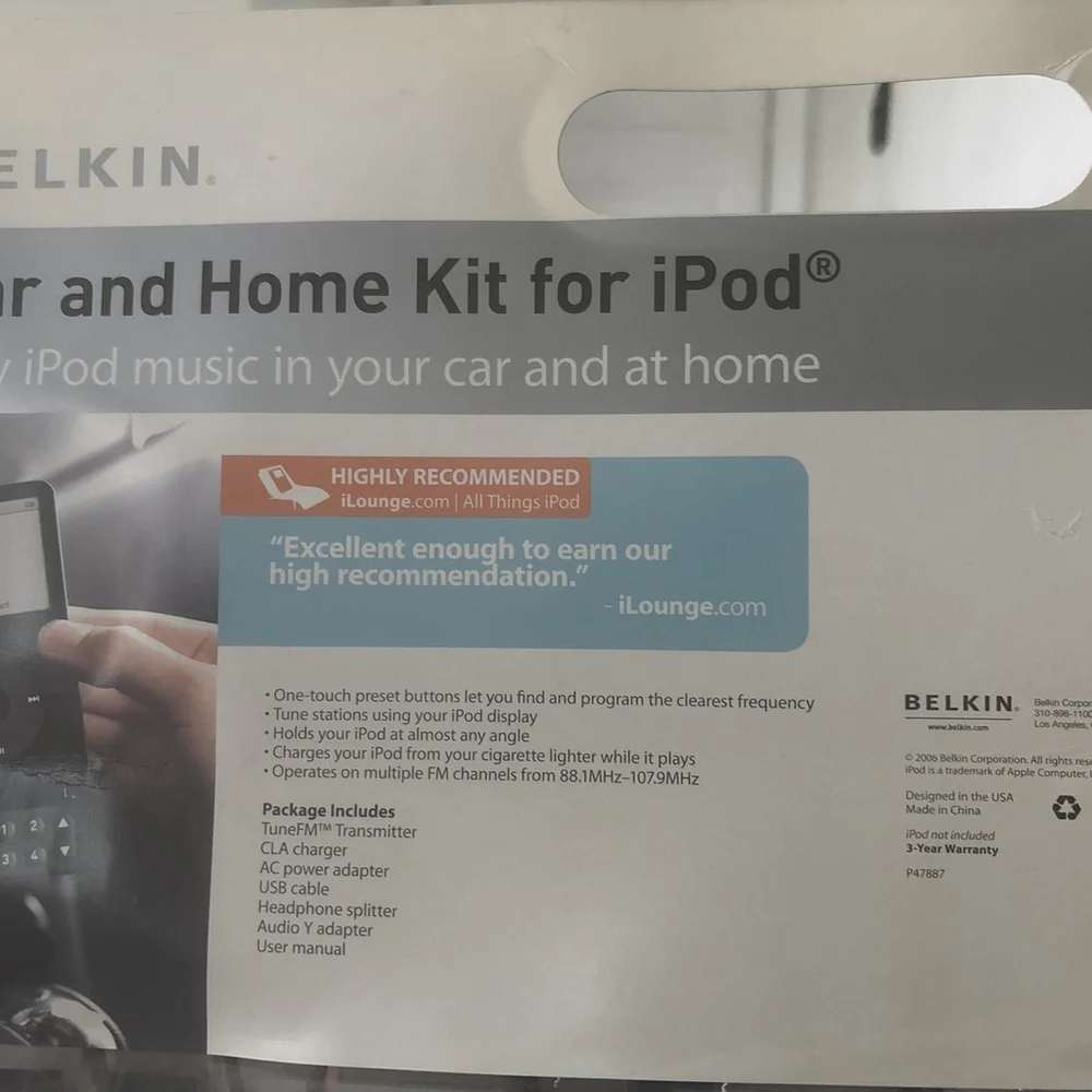 Belkin Car & Home Kit for iPod NEW Sealed.